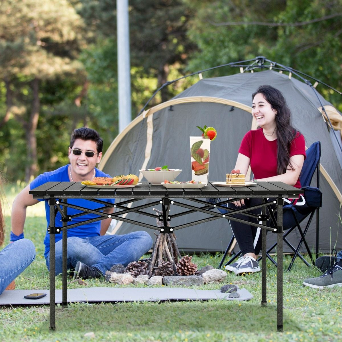 Coast Campingtafel Aluminium met draagtas - 95 x 55 x 50 cm - Max. 60 kg - Zwart