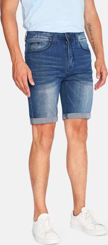 Mario Russo Denim Short Dark Used - Korte Spijkerbroek - Comfortabele Zomerbroek - Maat XL