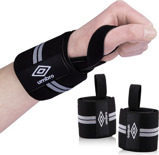 Umbro Polsbanden - 2 Stuks - Voor Fitness, Crossfit en Krachttraining - Wit/Zwart