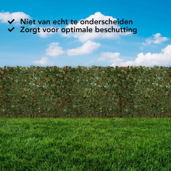 Brixy Kunsthaag – Uitschuifbaar – 180 x 90 cm – Kunstklimop – Kunstplanten Voor Buiten En Binnen – Namaak Plant – Kunst Klimop – Uittrekbaar – Tuinscherm – Balkonscherm