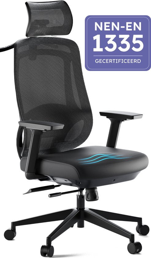 Roveo Ergonomische Bureaustoel - Office Gaming Chair - Volwassenen Game Stoel - Gamestoel - Zwart
