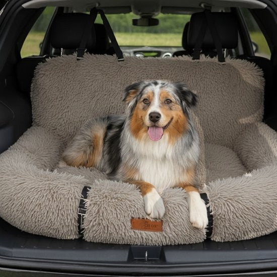 By Cee Cee Autostoel Hond Deluxe - Hondenmand Auto Met Veiligheidsriempje - Automand Hond - Hondenstoel - Autozitje - Mokka - Maat L - Otto