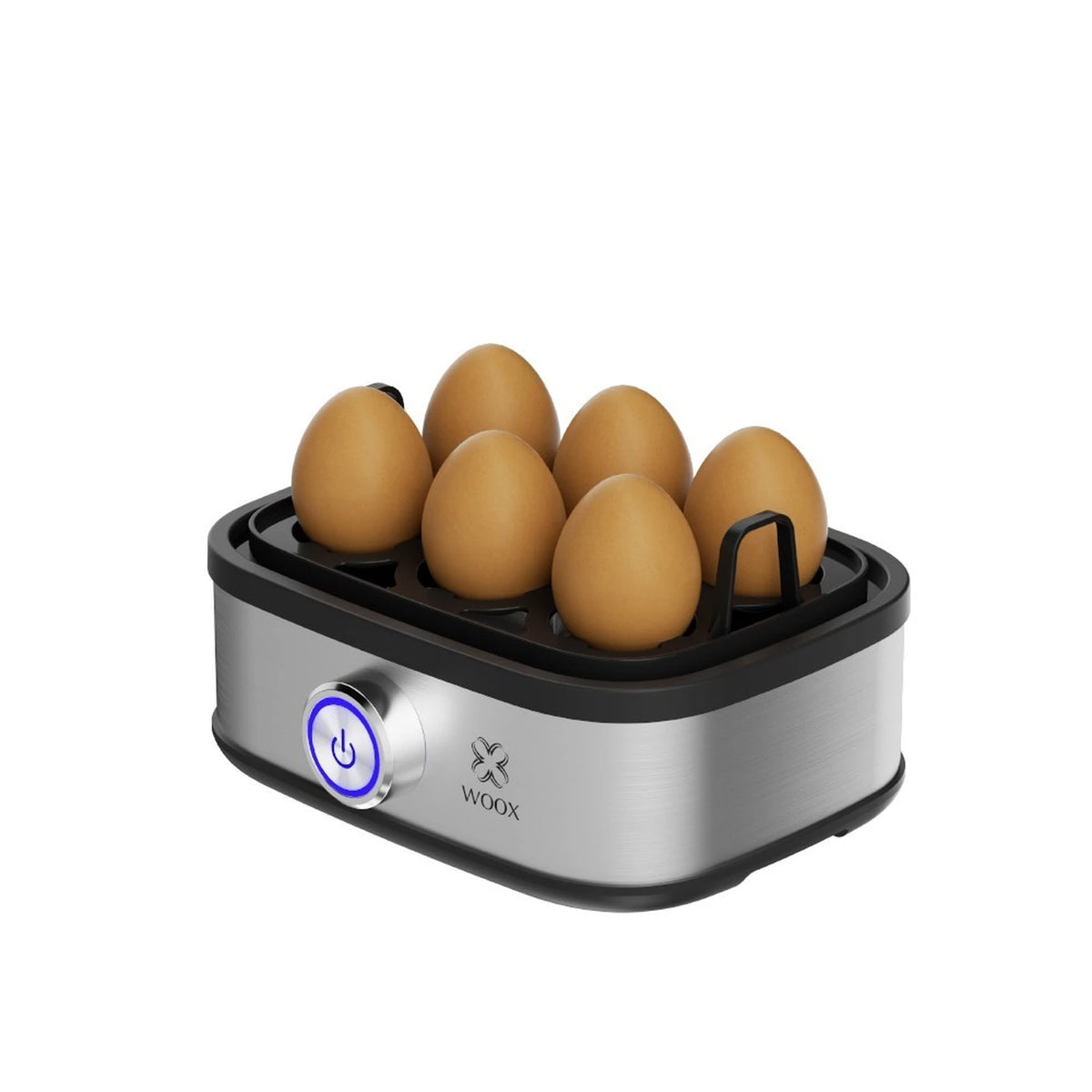 WOOX Elektrische Eierkoker - 6 Eieren - 300 W - Automatische Uitschakeling - Met Maatbeker - RVS