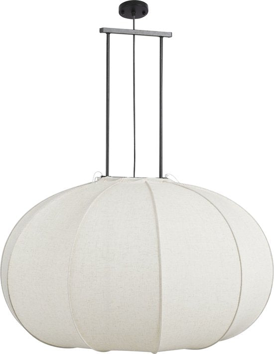 Mica Decorations Pego Hanglamp - H94 x Ø83 cm - Linnen - Off White