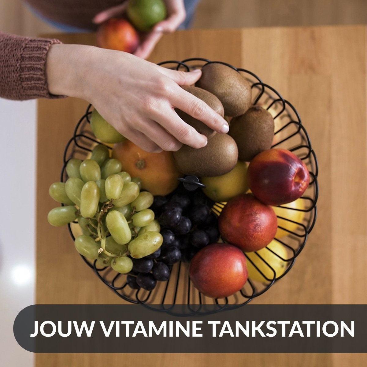 Chefarone Fruit Etagère - Fruitmand – Fruitschaal – Groentemand – Opberger – 2 Laags – Metaal - Zwart