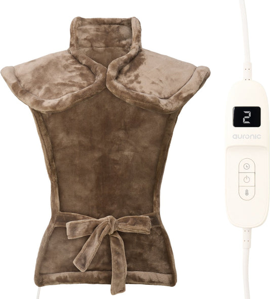 Auronic Elektrisch Warmtevest - Taupe - 60 x 85 cm - Verzwaard, 9 Warmtestanden, Handsfree