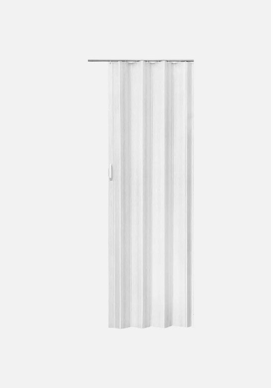 Tectake® - Vouwdeur PVC - 203 x 80 cm - Wit - Snijbare Hoogte - Magneetsluiting - Waterbestendig & Onderhoudsvriendelijk