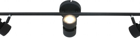 Spot Natasja 7903ZW zwart 3-lichts dimbaar GU10 plafondlamp met metalen en kunststof constructie, modern design, 68 cm breed – Steinhauer