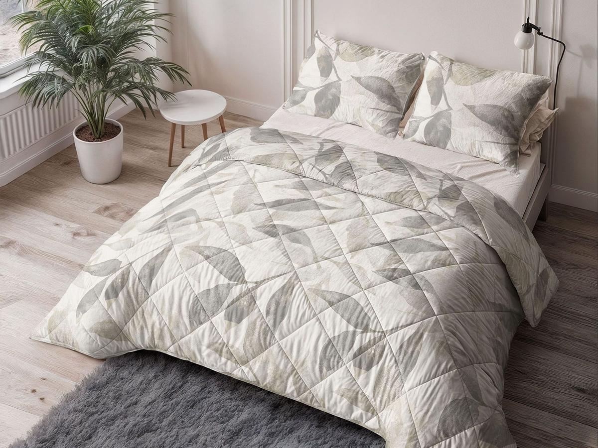 Sleeptime Lazy Wasbaar Dekbed - Katoen - maat 200 x 200 cm - Misty Beige/Grijs