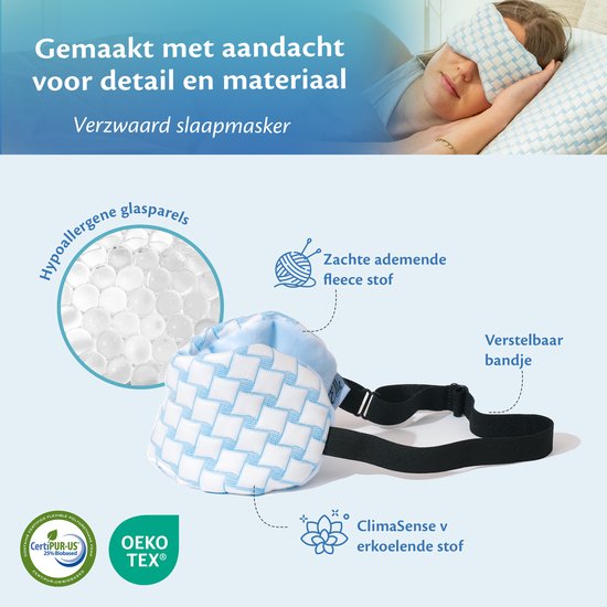 EL-Life Verzwaard Slaapmasker vrouwen & mannen - Oogmasker met verkoelende stof en velvet - Verstelbaar - Slaapmaskers
