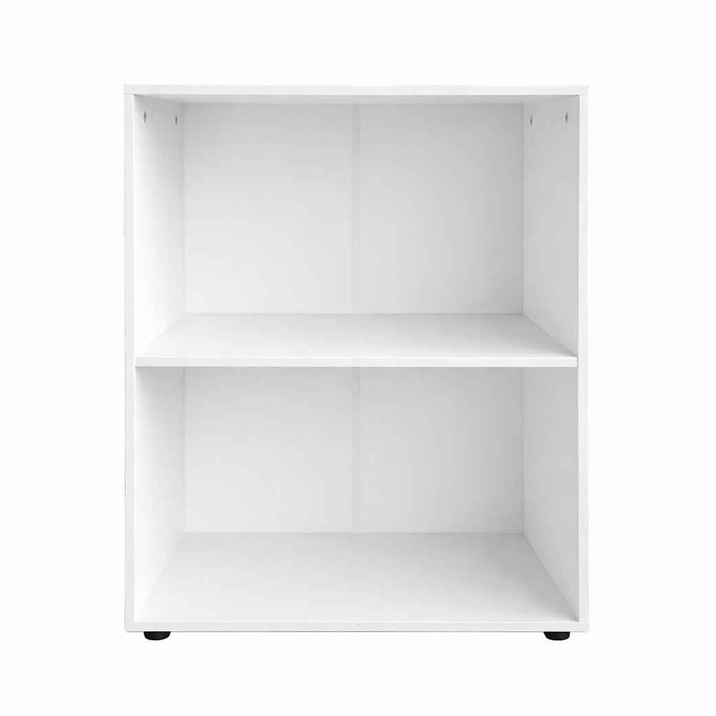 Coast Boekenkast Wit – Open 2-Laags Opbergrek met Verstelbare Plank – 42 x 29,5 x 53,5 cm