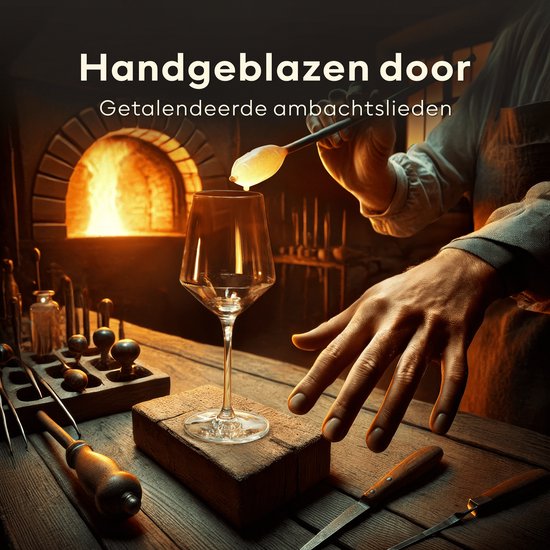 BarDeluxe® Wijnglazen Witte Wijn - Handgeblazen Kristallen Glazen 420ml - Handgemaakt & Loodvrij - Wijnglas - 4 stuks - Luxe Set voor Bar of Diner
