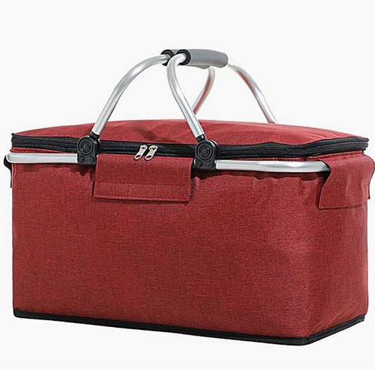Ceruzo Koelmand Rood - Picknickmand-Aluminium-Oxford Cloth-Opvouwbaar