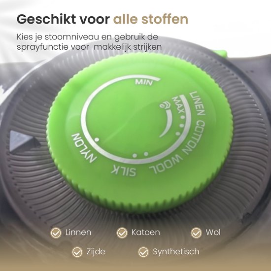 Vapore - Stoomstrijkijzer 2400W - Keramische Zoolplaat - Strijkbout - 34g/min Stoom - Anti-Drip - Iron - Zelfreinigend - Incl. Hittebestendige Strijkmat