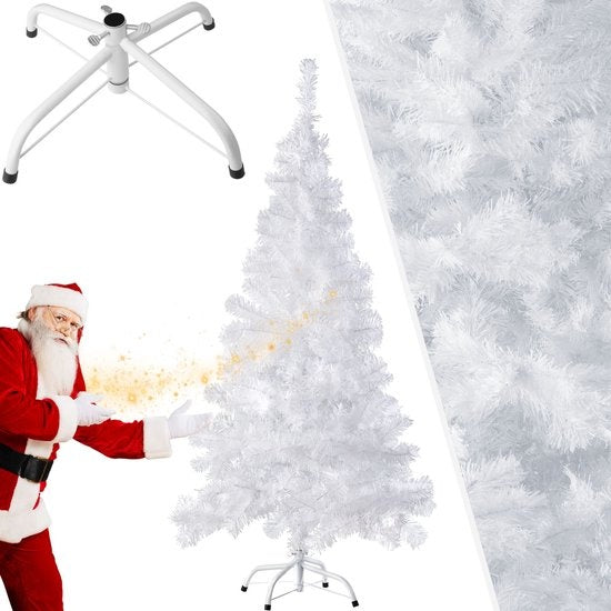 Tectake - witte Kunstkerstboom - 180 cm - incl. standaard - Kerstboom - Dennenboom - 533 punten - 402821