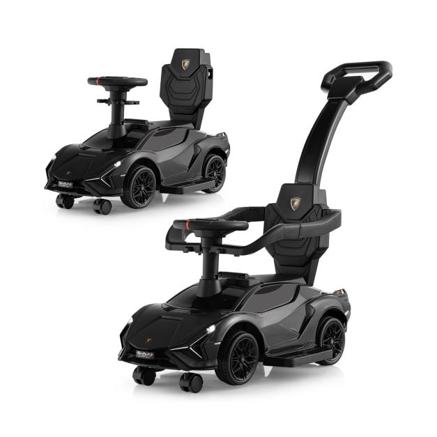 coast Lamborghini Loopauto – 3-in-1 Functie & Incl. Duwstang – max. 25 kg – 95 x 44 x 85 cm – Roze