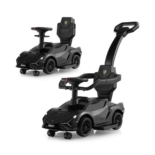 coast Lamborghini Loopauto – 3-in-1 Functie & Incl. Duwstang – max. 25 kg – 95 x 44 x 85 cm – Roze