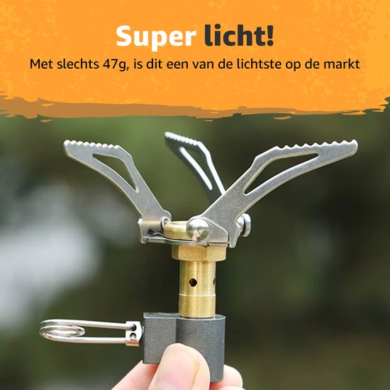 Ever Trex Ultra Light Gasbrander - Camping Kooktoestel - Propaan - 3000W - 47g - Mini - Klein - Op Gas - 1 Pits - Nood - Noodpakket - Campinggas - Gasvuur