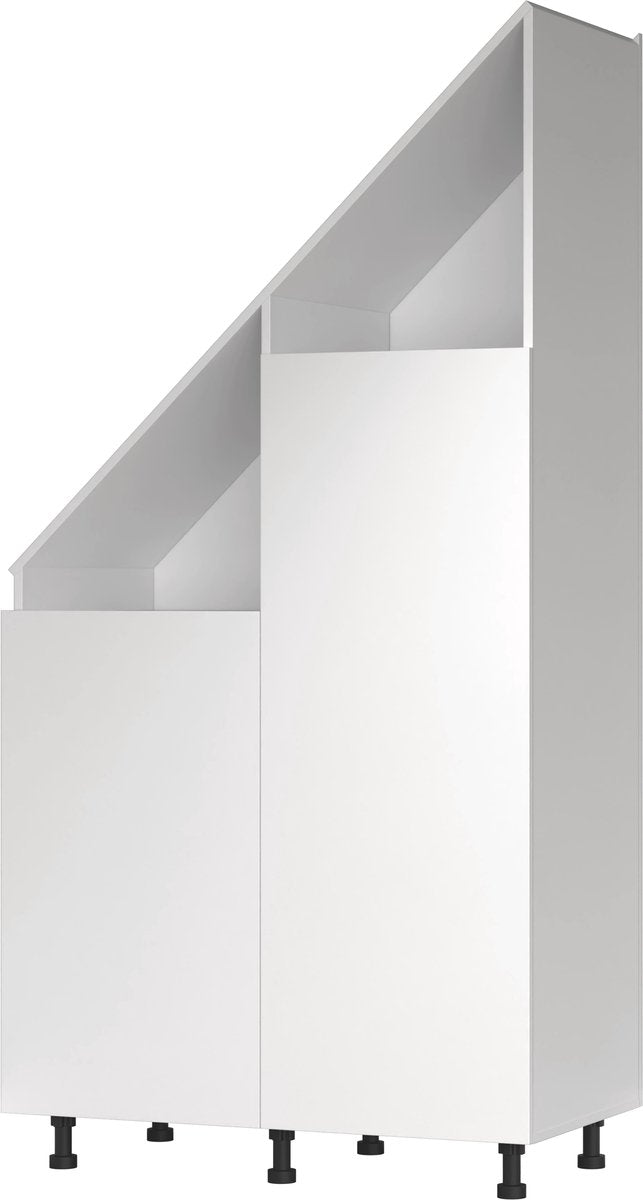 TheBestOf Furniture Opbergkast Wit - Voor Schuine Wand - 91 x 47 x 94/182 cm