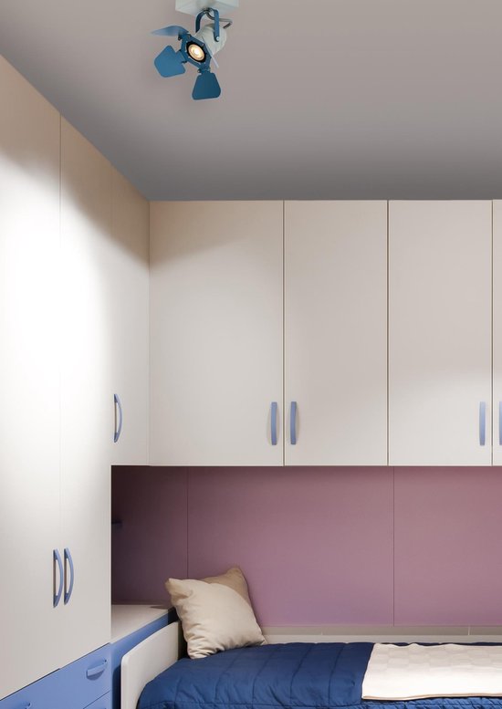 Lucide PICTO - Plafondspot (Plafondlamp) Kinderkamer - 1xGU10 - Blauw