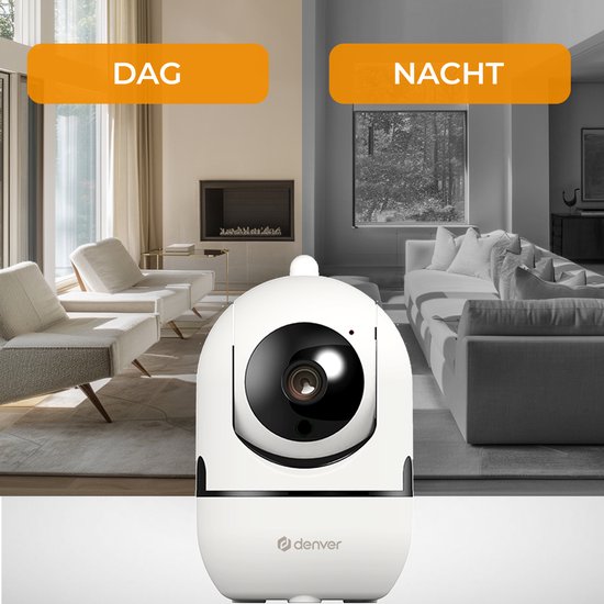 Denver Beveiligingscamera Indoor - Huisdiercamera - Wit - 9.20x7.20x16 cm