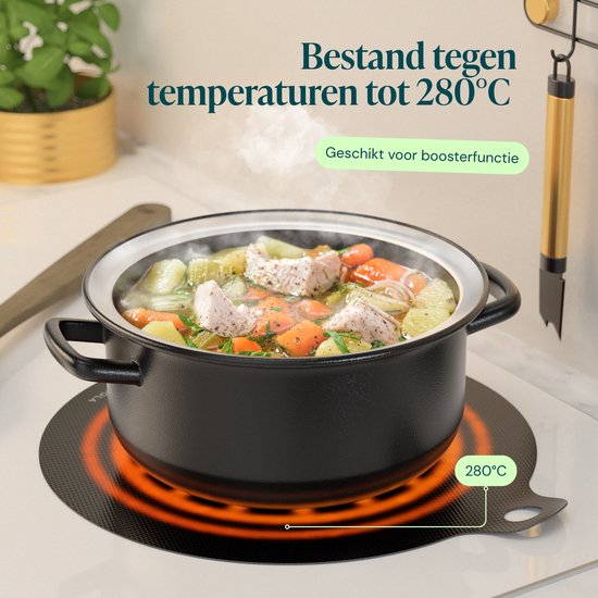 Castagnola Inductie Beschermer - Panbeschermer Hittebestendig tot 280ºC - Afdekplaat voor Kookplaat & Inductieplaat - Antislip Pannen Onderzetter Mat - Set van 4: 1x18cm, 2x22cm en 1x24cm