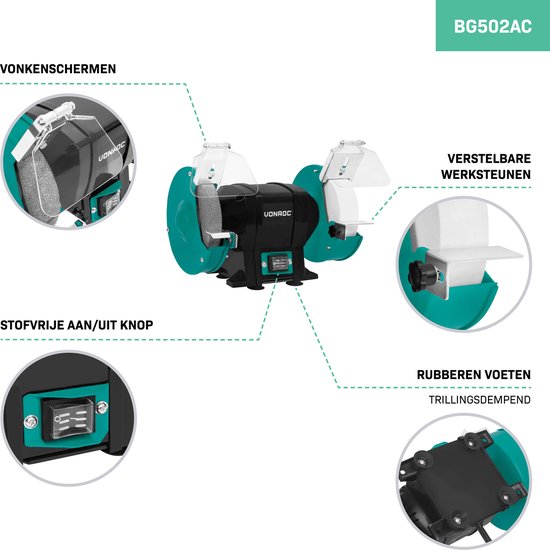 VONROC Tafelslijpmachine 250W – Ø150mm