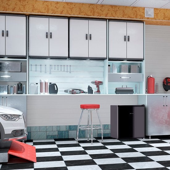 KitchenBrothers Mini Vriezer - 33L - Kleine Diepvries - Vrijstaand - Compact - Zwart