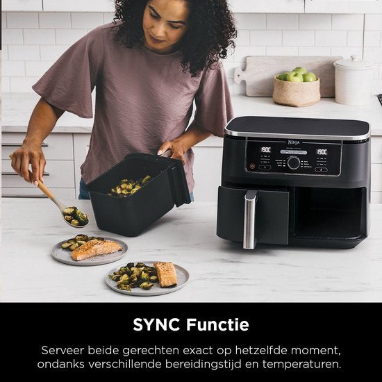 Ninja Dubbele Airfryer XXL - 9.5 Liter - 2020 Model - Dual Zone Technologie - AF400EU