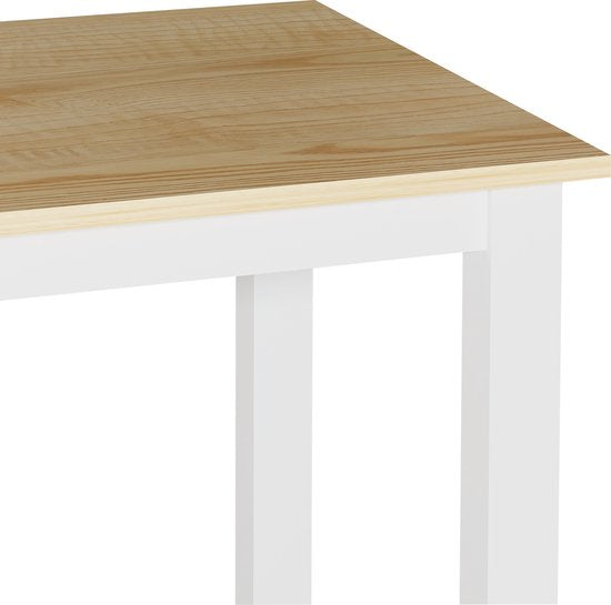 Keukentafel - bureau tafel - 75 cm x 75 cm - wit bruin