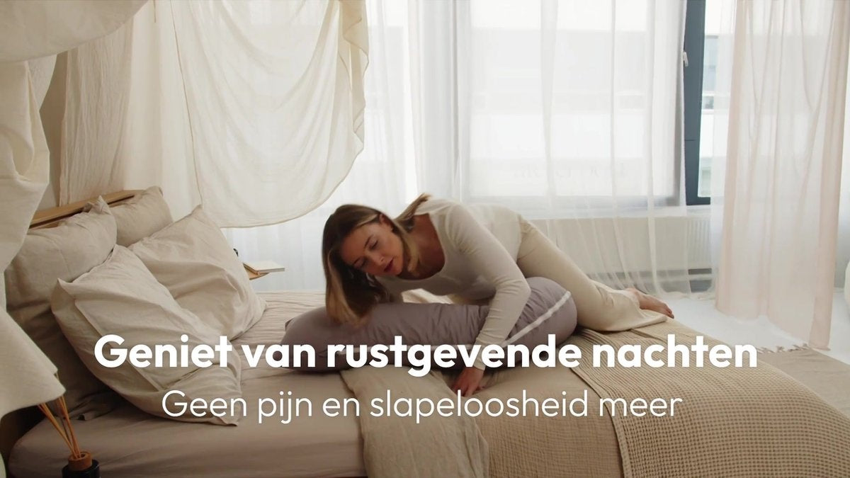 Litollo® Zwangerschapskussen (J-vorm) - Voedingskussen - Lichaamskussen - Body pillow - 145cm - Traagschuimvulling