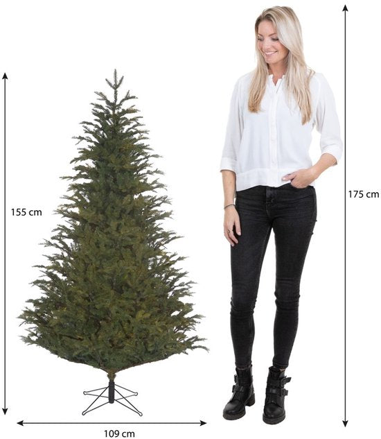 Black Box Trees Frasier - Kerstboom met Volle Uitstraling en 1298 Takken - Kerstversiering voor Binnen - Kunstboom Makkelijk Op te Zetten - H155 x Ø109 cm - Groen