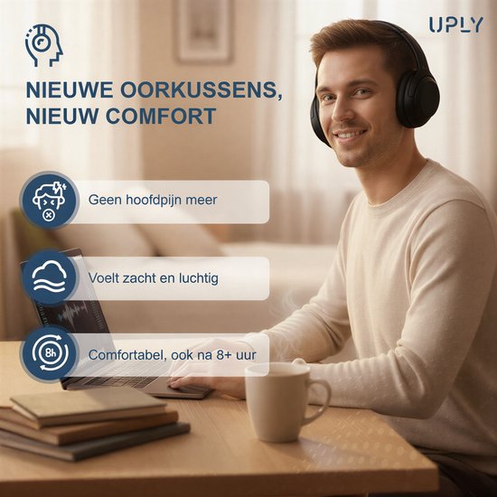 Set Oorkussens voor Sony Koptelefoon – WH-1000XM4 Oorkussen – WH-1000XM4 - Kunstleer met Traagschuim