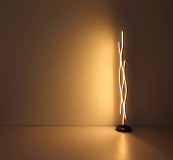 Globo vloerlamp Geronimo - zwart - metaal - 20 cm - ingebouwde LED-module - 67206SW