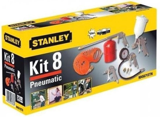 STANLEY Luchtgereedschapset  8-delig - inclusief 3 mondstukken