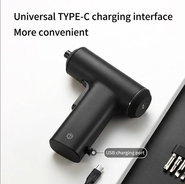 Ochama x J.ZAO Elektrische Schroevendraaier - 3,6 V - 5 Nm - 2000 mAh - LED-ringverlichting - 20 Bits - USB-C
