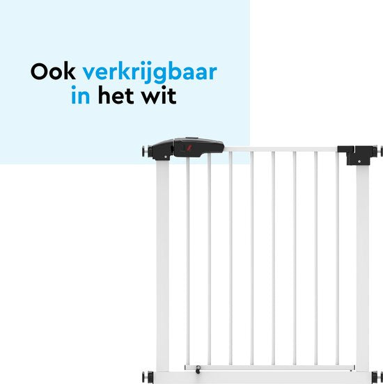 BRASQ Traphekje zonder Boren - Veiligheidshek - Kinderhekje met verlengstuk - 75 t/m 93 cm - Verlengbaar - Klembevestiging - Metaal - Hondenhek - Zwart