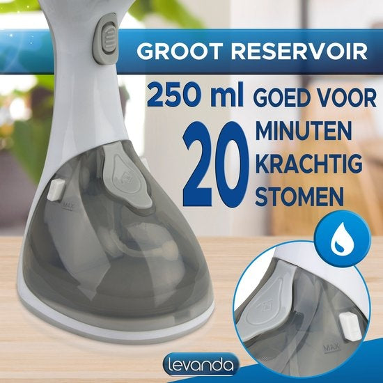 Levanda Kledingstomer – Opzetborstel & 20 min duratie – 1300 W – 15 x 12 x 29 cm – Zwart