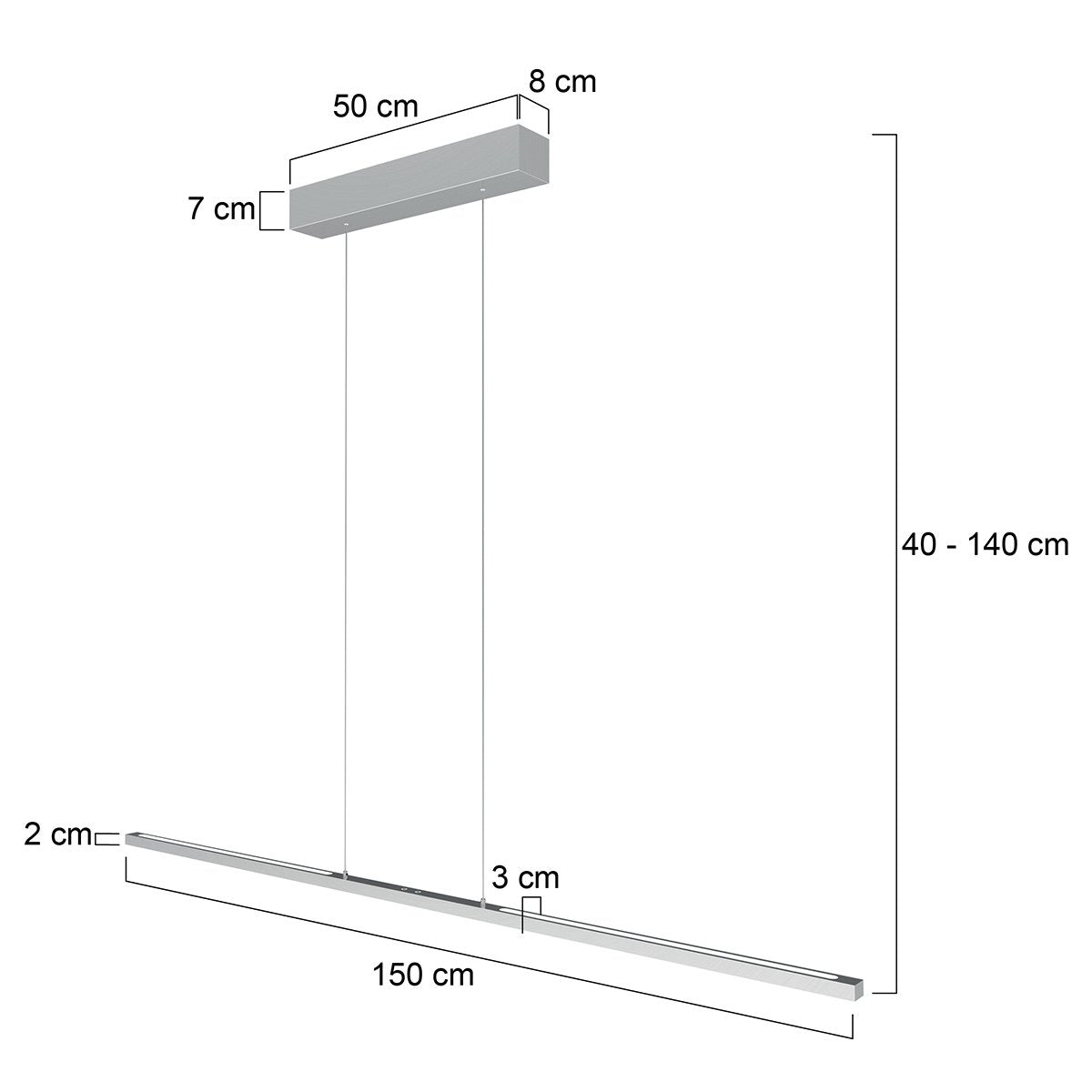 Steinhauer - Design Hanglamp Bande - Moderne Metaal Lamp met LED - In Hoogte Verstelbaar - Staal Kleur