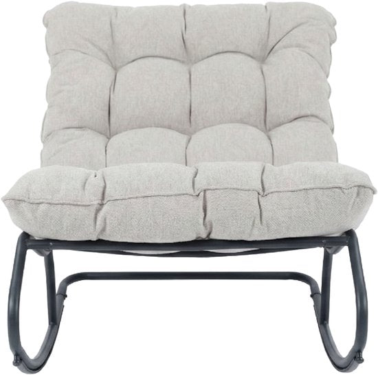 AXI Ruby Schommelstoel Zwart/beige – Schommelstoel Buiten - met Dikke Kussens – Metalen Frame – Lounge Tuinstoel met Schommelfunctie