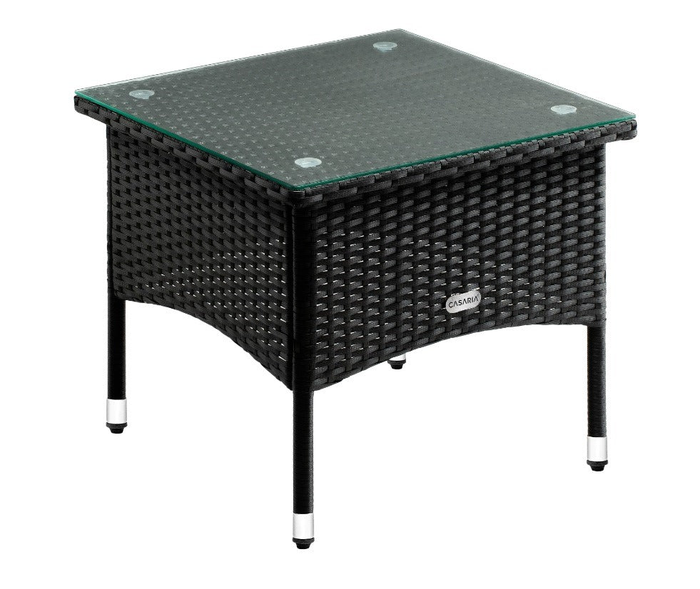 Casaria Bijzettafel Polyrotan Zwart 50x50x45cm