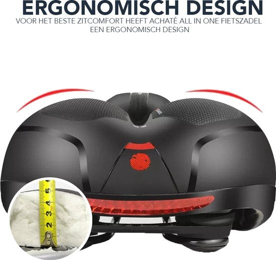 Achaté Fietszadel - Unisex - Extra Comfortabel - Ventilerend - Incl. Zadelhoes en Installatiemateriaal