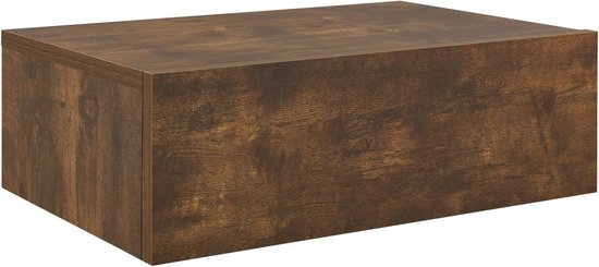 Zwevend Nachtkastje - Houtkleur - Incl. Lade - Set van 2