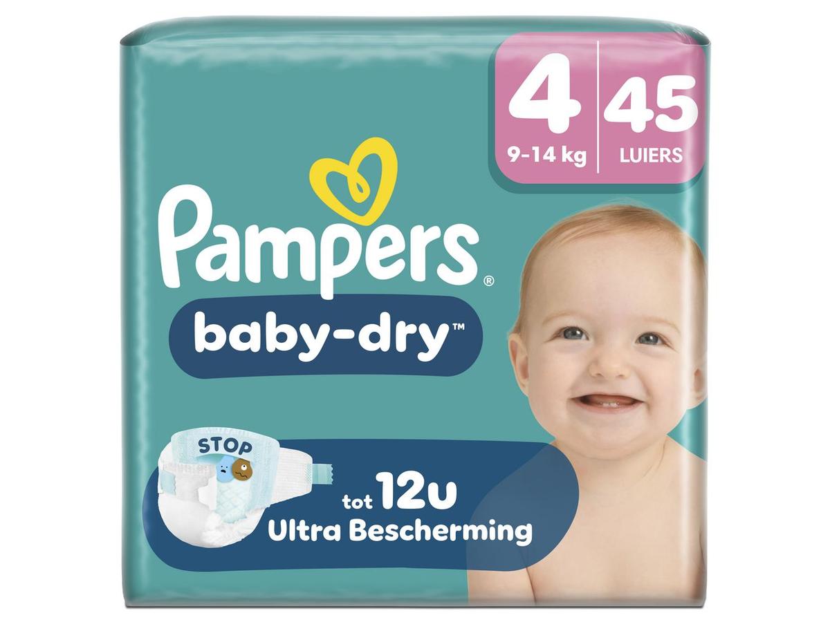 Pampers Baby Dry Luiers - Maat 4 voor 9-14 kg - 45 stuks