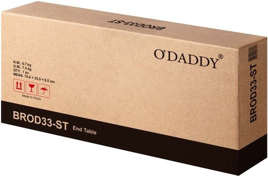 O'DADDY® Wandtafel - Sidetable Industrieel - met 2 gaasplanken - bijzettafel 60x30x60 cm - Haltafel - kleur bruin
