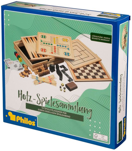 Philos Houten Spellen Verzameling 10 Medium