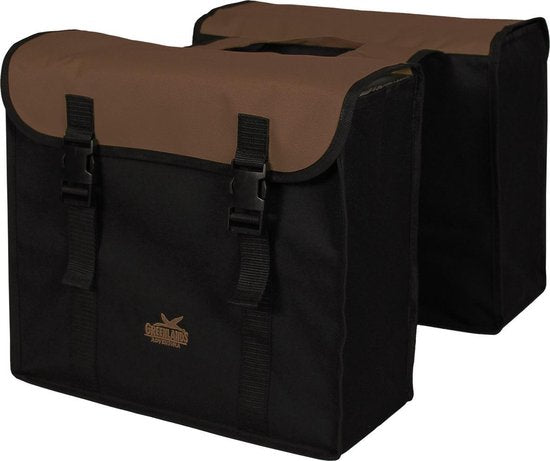 Greenlands - Dubbele Fietstas - 34 Liter - Zwart/Bruin