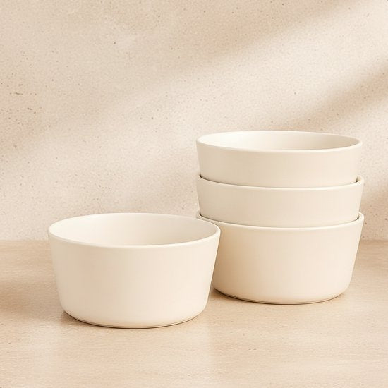 Luft Serviesset 6 Persoons - Restaurant Bordenset - Kommen - Eetborden - Modern - Massief Aardewerk, Keramiek - Crème/beige/wit - 18 delig