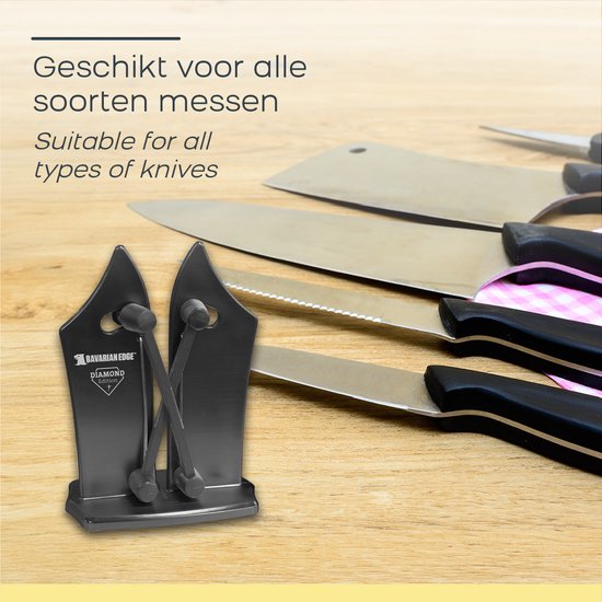 Bavarian Edge Diamond Edition - messenslijper - messenslijper deluxe - pro editie met ingebouwde diamantdeeltjes - maakt alle messen weer scherp