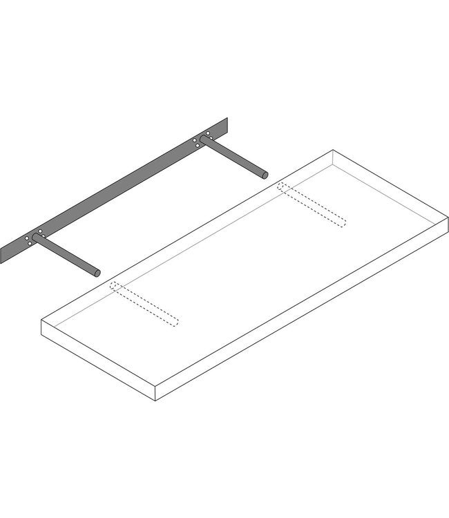 Casaria Wandplank Zwevend - 90 cm 15kg Belastbaar - Hoogglans Grijs
